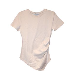 NWT Zara Short Sleeve Asymmetrical Top Size S Minimalist Career Old Money